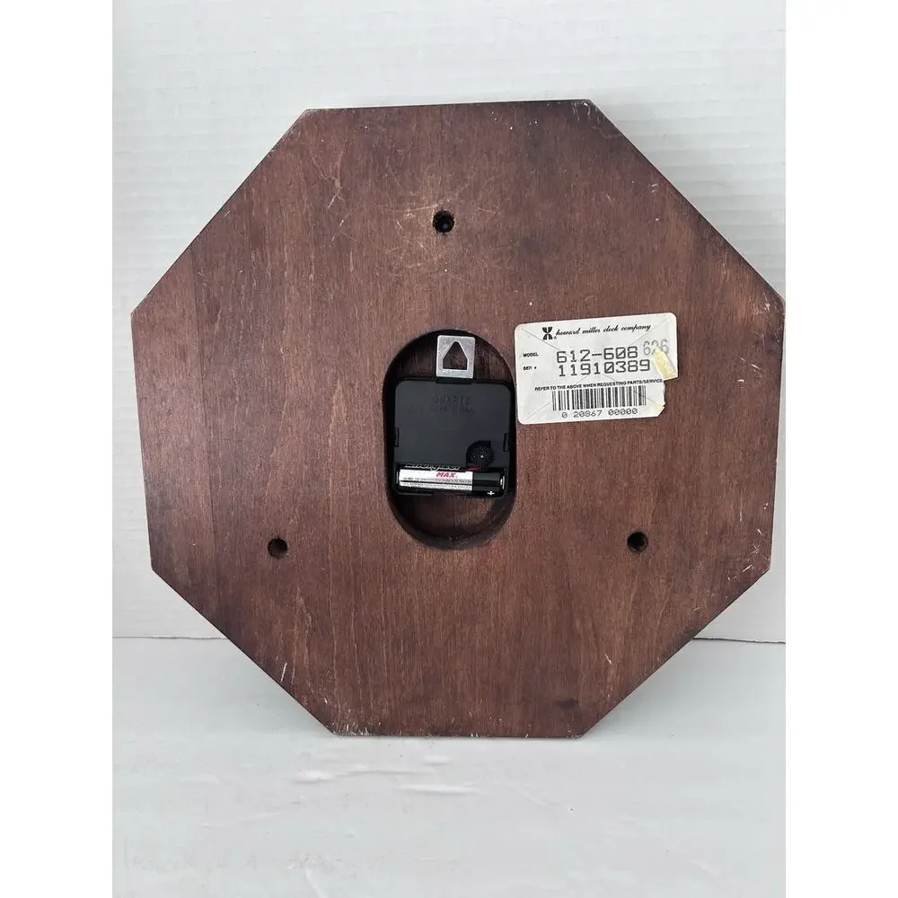 Vintage Howard Miller Octagon Wall Clock Model 612-608 Made In USA (Zeeland, MI)